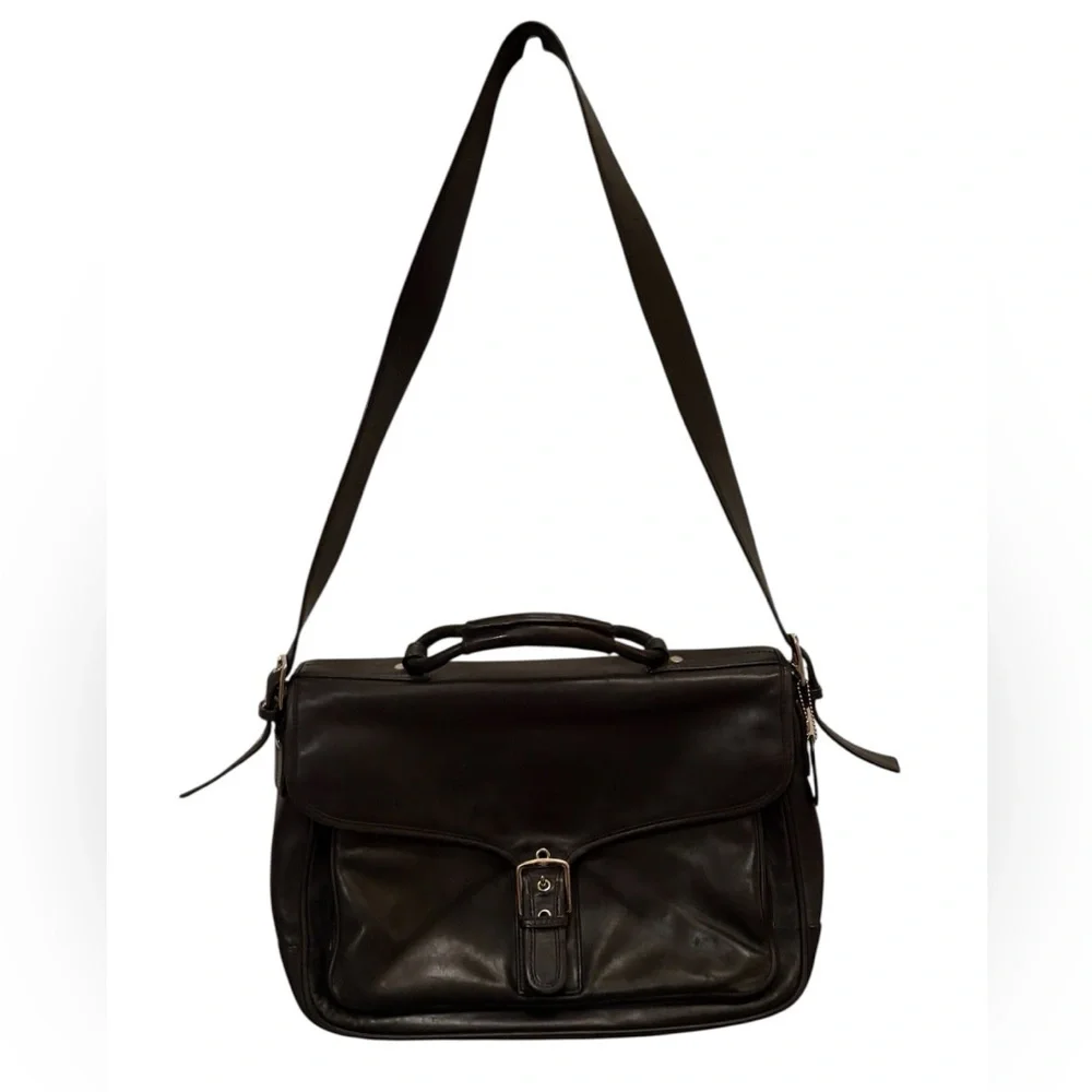 Coach Y2K Black Leather Crossbody Messenger Bag H0769-05238